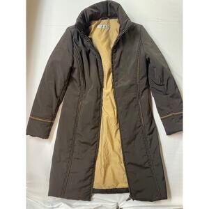 Sportmax Coat Womens Size 4 Dark Brown Suede Accents Max Mara